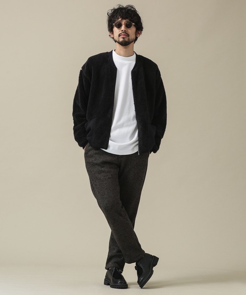 NANO universe（ナノユニバース）の「sportswear／ボアフリースMA-1（MA-1・メンズ・ブラック/アイボリー/チャコール・M/L）」の5枚目の写真