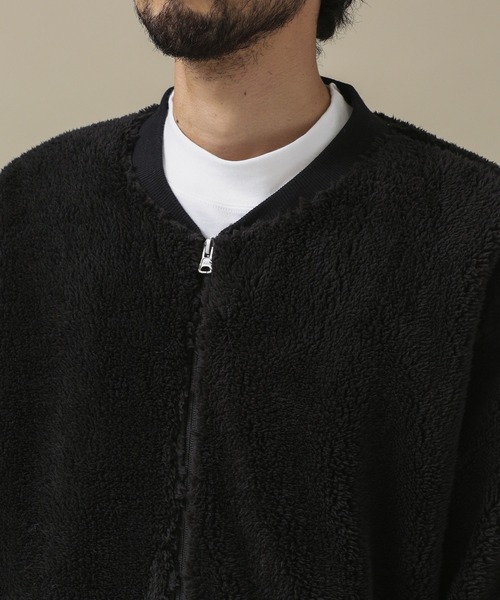 NANO universe（ナノユニバース）の「sportswear／ボアフリースMA-1（MA-1・メンズ・ブラック/アイボリー/チャコール・M/L）」の8枚目の写真