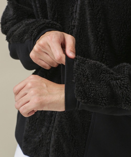 NANO universe（ナノユニバース）の「sportswear／ボアフリースMA-1（MA-1・メンズ・ブラック/アイボリー/チャコール・M/L）」の7枚目の写真