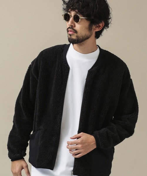 NANO universe（ナノユニバース）の「sportswear／ボアフリースMA-1（MA-1・メンズ・ブラック/アイボリー/チャコール・M/L）」の12枚目の写真