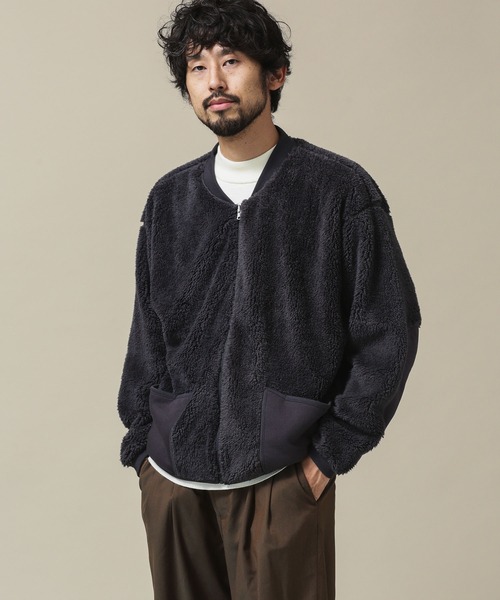 NANO universe（ナノユニバース）の「sportswear／ボアフリースMA-1（MA-1・メンズ・ブラック/アイボリー/チャコール・M/L）」の11枚目の写真