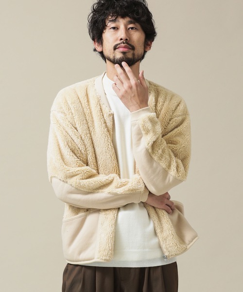 NANO universe（ナノユニバース）の「sportswear／ボアフリースMA-1（MA-1・メンズ・ブラック/アイボリー/チャコール・M/L）」の6枚目の写真