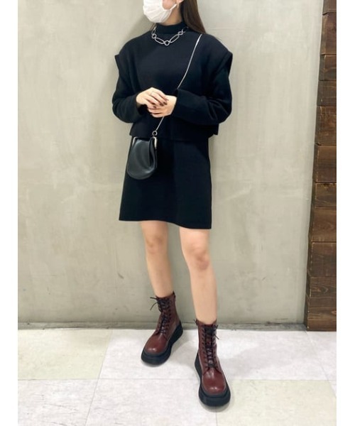 MOUSSY(マウジー)の「PLATFORM LACE UP ブーツ(ブーツ・レディース・バーガンディー/ブラック・SMALL/LARGE/MEDIUM)」の3枚目の写真
