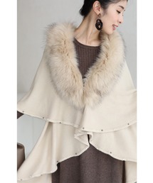 cawaii | リュクスなフェイクファーのケープカーディガン 羽織り アウター(カーディガン/ボレロ)
