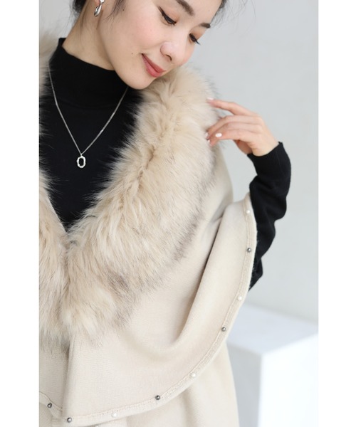 cawaii（カワイイ）の「リュクスなフェイクファーのケープカーディガン 羽織り アウター（カーディガン/ボレロ・レディース・クリーム・FREE）」の21枚目の写真
