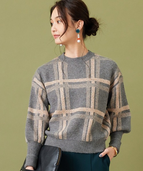 JETSET SOLO PLUS (ジェットセットソロプラス)の「【Derhy】ラメ ビッグチェックニット(ニット/セーター・レディース・ブラック系/グレー系・36)」の2枚目の写真