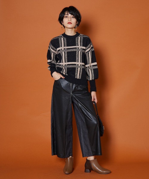 JETSET SOLO PLUS (ジェットセットソロプラス)の「【Derhy】ラメ ビッグチェックニット(ニット/セーター・レディース・ブラック系/グレー系・36)」の7枚目の写真