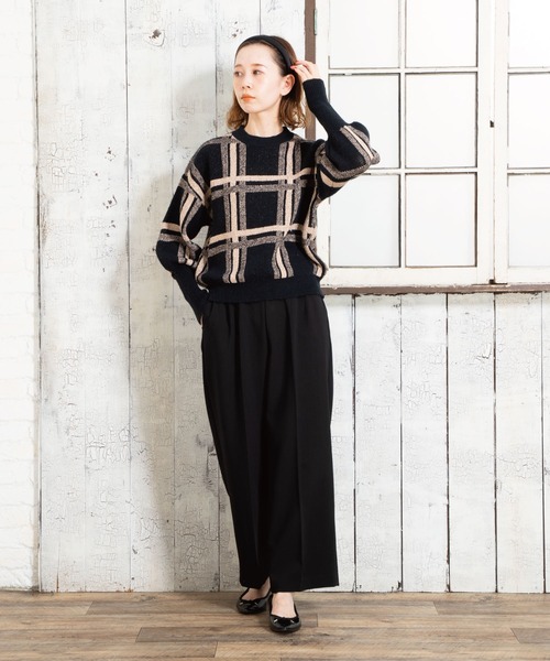 JETSET SOLO PLUS (ジェットセットソロプラス)の「【Derhy】ラメ ビッグチェックニット(ニット/セーター・レディース・ブラック系/グレー系・36)」の13枚目の写真