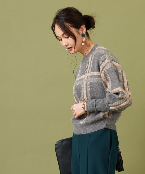 JETSET SOLO PLUS (ジェットセットソロプラス)の「【Derhy】ラメ ビッグチェックニット(ニット/セーター・レディース・ブラック系/グレー系・36)」の8枚目の写真