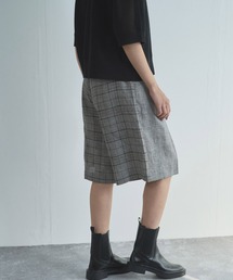  クラシックリネンチェックハーフパンツ