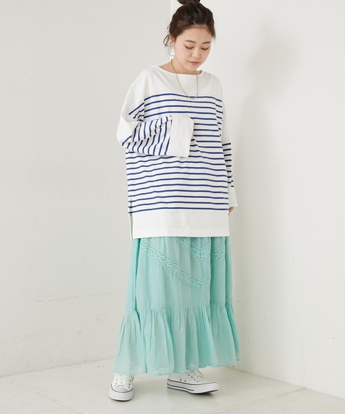 CIAOPANIC TYPY（チャオパニックティピー）の「indiaコットンボイルレーススカート（スカート・レディース・パープル/ホワイト/オレンジ/グリーン・ONE SIZE）」の6枚目の写真