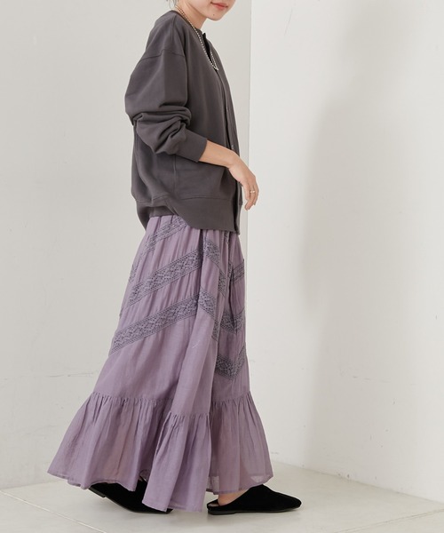 CIAOPANIC TYPY（チャオパニックティピー）の「indiaコットンボイルレーススカート（スカート・レディース・パープル/ホワイト/オレンジ/グリーン・ONE SIZE）」の13枚目の写真