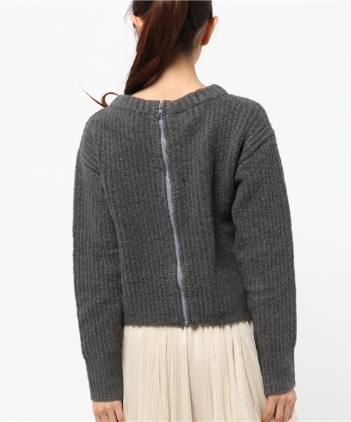 OUTLET（アウトレット）の「【WHO'S WHO gallery】後ロZIPハイネックプルオーバー（ニット/セーター・レディース・チャコールグレー/グリーン/オフホワイト・FREE）」の12枚目の写真