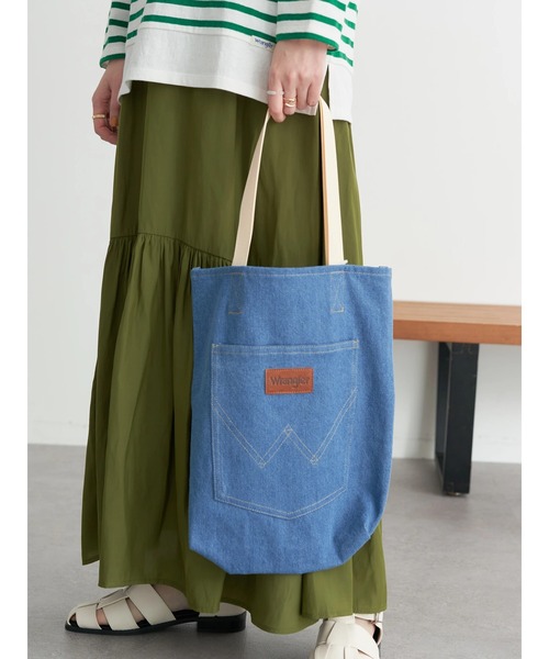 Wrangler（ラングラー）の「Wrangler　ポケット付トートバッグ*（トートバッグ・レディース・ブルー系その他/ダークインディゴブルー・FREE）」の4枚目の写真