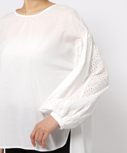 LEPSIM（レプシィム）の「ソデレースブラウス　262589（シャツ/ブラウス・レディース・ブラック/オフホワイト・FREE）」の9枚目の写真