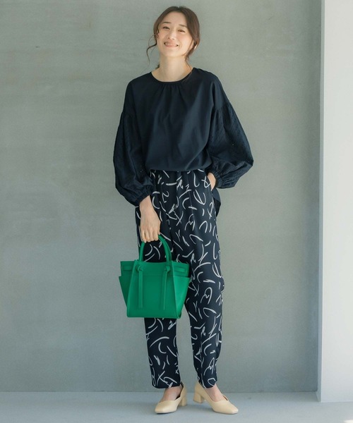 LEPSIM（レプシィム）の「ソデレースブラウス　262589（シャツ/ブラウス・レディース・ブラック/オフホワイト・FREE）」の4枚目の写真