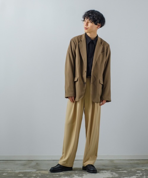 improves（インプローブス）の「ナチュラルストレッチ バルーンシルエット タックパンツ セットアップ対応（スラックス・メンズ・ベージュ/ピンク/グリーン/ラベンダー・MEDIUM/LARGE）」の16枚目の写真