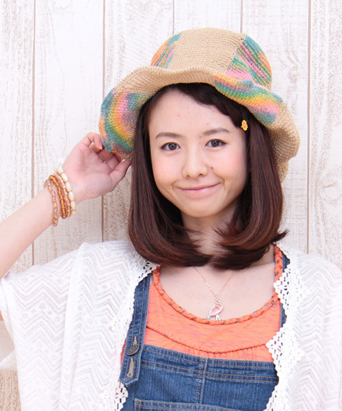 チチカカ（チチカカ）の「コットンニットチューリップハット（ハット・レディース・ピンク/ライトグリーン・FREE）」の5枚目の写真