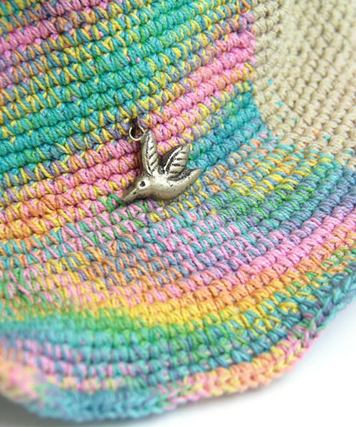 チチカカ（チチカカ）の「コットンニットチューリップハット（ハット・レディース・ピンク/ライトグリーン・FREE）」の3枚目の写真