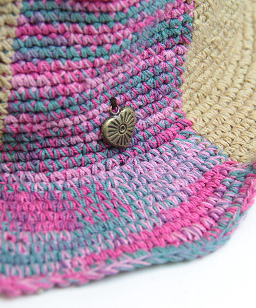 チチカカ（チチカカ）の「コットンニットチューリップハット（ハット・レディース・ピンク/ライトグリーン・FREE）」の4枚目の写真