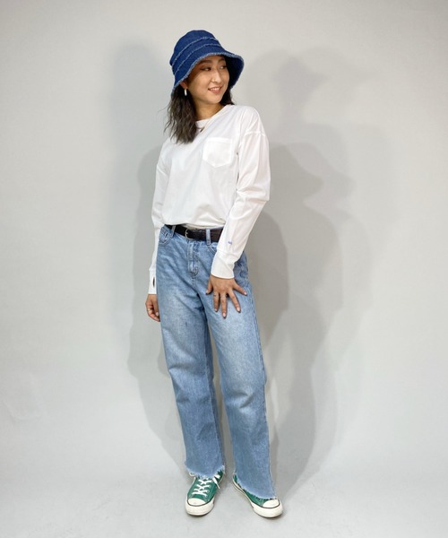 BILLABONG（ビラボン）の「BILLABONG/ビラボン  水陸両用ビッグシルエット無地ロンT/バックプリントロングスリーブTEE/長袖ラッシュガード BC013-856（ラッシュガード・レディース・ホワイト/ブラック/オレンジ・M/L）」の5枚目の写真