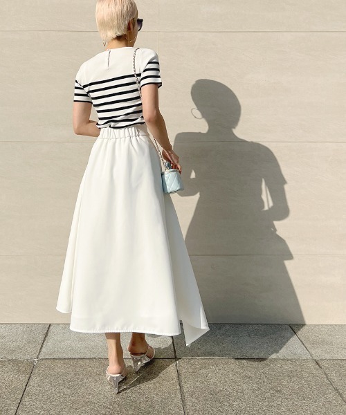 JENNE(ジェンヌ)の「ラップフレアスカート(スカート・レディース・ホワイト/ブラック・MEDIUM/LARGE/SMALL)」の13枚目の写真
