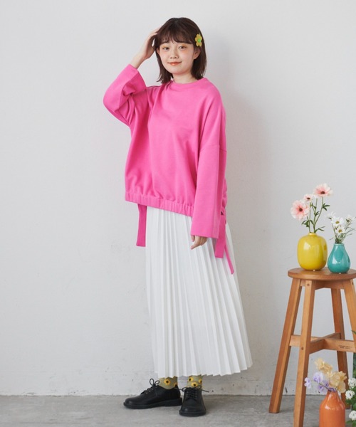 MERLOT（メルロー）の「カラープリーツスカート（スカート・レディース・ホワイト/ピンク/イエロー/グリーン・FREE）」の7枚目の写真