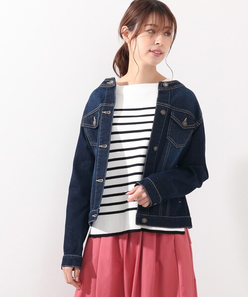 DRESKIP(ドレスキップ)の「◆ノ-カラ-Gジャン(デニムジャケット・レディース・ライトグレー/ライトブルー/ネイビー・02/03)」の3枚目の写真