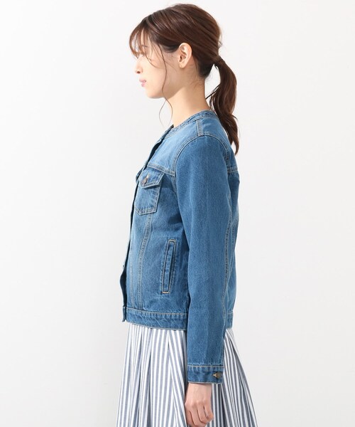 DRESKIP(ドレスキップ)の「◆ノ-カラ-Gジャン(デニムジャケット・レディース・ライトグレー/ライトブルー/ネイビー・02/03)」の7枚目の写真