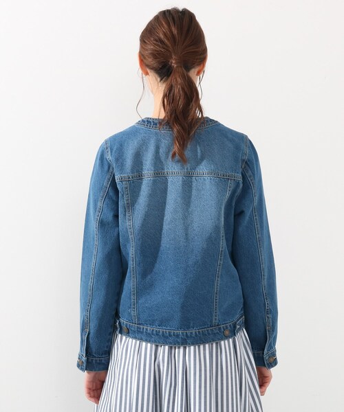 DRESKIP(ドレスキップ)の「◆ノ-カラ-Gジャン(デニムジャケット・レディース・ライトグレー/ライトブルー/ネイビー・02/03)」の8枚目の写真
