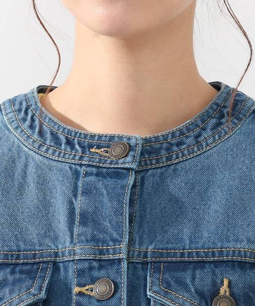 DRESKIP(ドレスキップ)の「◆ノ-カラ-Gジャン(デニムジャケット・レディース・ライトグレー/ライトブルー/ネイビー・02/03)」の9枚目の写真