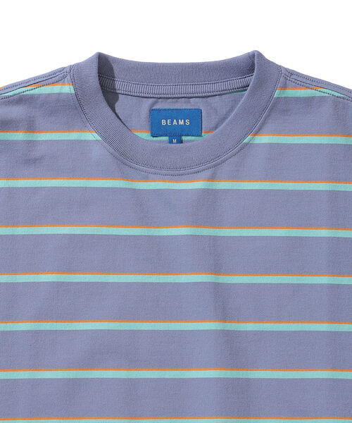 BEAMS（ビームス）の「BEAMS / ボーダー ビッグ Tシャツ（Tシャツ/カットソー・メンズ・アイボリー/ライラック・L/M/S/XL）」の13枚目の写真