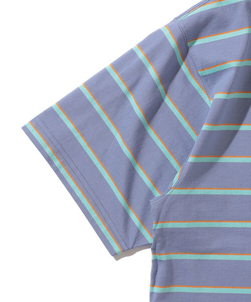 BEAMS（ビームス）の「BEAMS / ボーダー ビッグ Tシャツ（Tシャツ/カットソー・メンズ・アイボリー/ライラック・L/M/S/XL）」の14枚目の写真