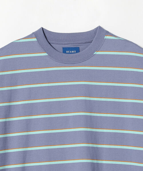 BEAMS（ビームス）の「BEAMS / ボーダー ビッグ Tシャツ（Tシャツ/カットソー・メンズ・アイボリー/ライラック・L/M/S/XL）」の22枚目の写真