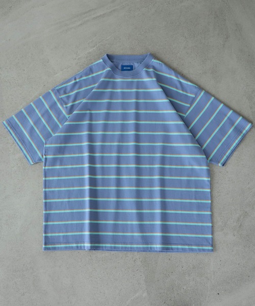 BEAMS（ビームス）の「BEAMS / ボーダー ビッグ Tシャツ（Tシャツ/カットソー・メンズ・アイボリー/ライラック・L/M/S/XL）」の11枚目の写真