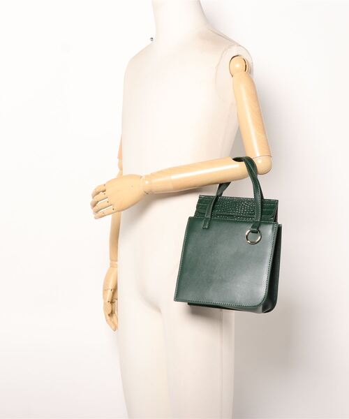 atneK（アトネック）の「【atneK by Scrap Book】BOX-S（トートバッグ・レディース・グリーン/グレー・FREE）」の5枚目の写真