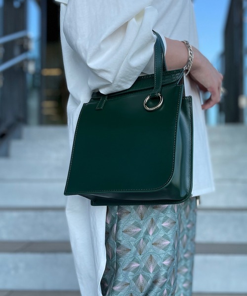 atneK（アトネック）の「【atneK by Scrap Book】BOX-S（トートバッグ・レディース・グリーン/グレー・FREE）」の2枚目の写真