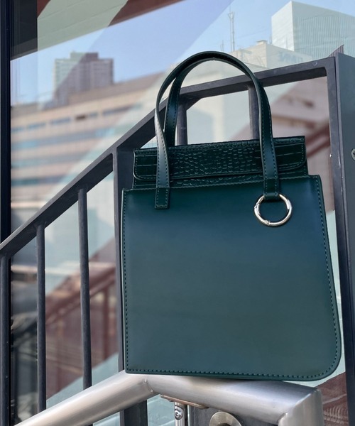 atneK（アトネック）の「【atneK by Scrap Book】BOX-S（トートバッグ・レディース・グリーン/グレー・FREE）」の12枚目の写真