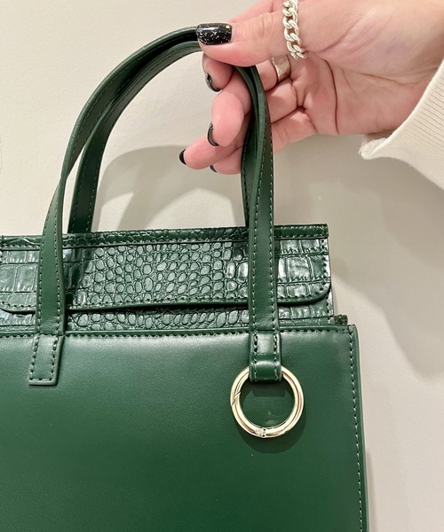 atneK（アトネック）の「【atneK by Scrap Book】BOX-S（トートバッグ・レディース・グリーン/グレー・FREE）」の14枚目の写真