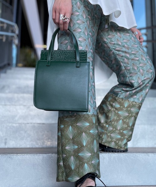 atneK（アトネック）の「【atneK by Scrap Book】BOX-S（トートバッグ・レディース・グリーン/グレー・FREE）」の17枚目の写真