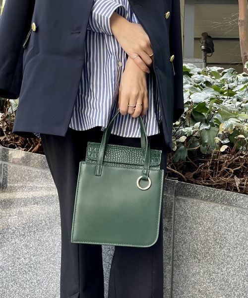 atneK（アトネック）の「【atneK by Scrap Book】BOX-S（トートバッグ・レディース・グリーン/グレー・FREE）」の19枚目の写真