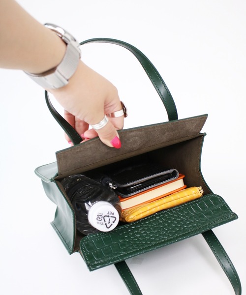 atneK（アトネック）の「【atneK by Scrap Book】BOX-S（トートバッグ・レディース・グリーン/グレー・FREE）」の22枚目の写真