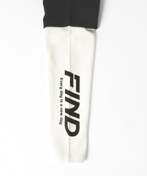 GLAZOS（グラソス）の「OE天竺・袖ロゴプリントレイヤード長袖Tシャツ（Tシャツ/カットソー・キッズ・ブラック/ブルー/グリーン・130cm/140cm/150cm/160cm/170cm）」の14枚目の写真