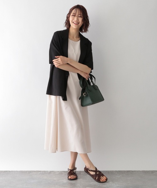 GLOBAL WORK(グローバルワーク)の「レトロジャガードプルオーバー*ワンピース/266709(ワンピース・レディース・ブラック/ベージュ/グリーン・FREE)」の4枚目の写真