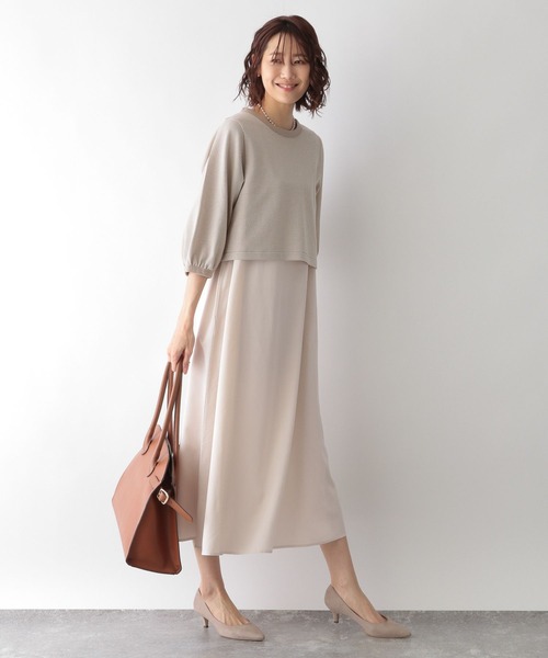 GLOBAL WORK(グローバルワーク)の「レトロジャガードプルオーバー*ワンピース/266709(ワンピース・レディース・ブラック/ベージュ/グリーン・FREE)」の8枚目の写真