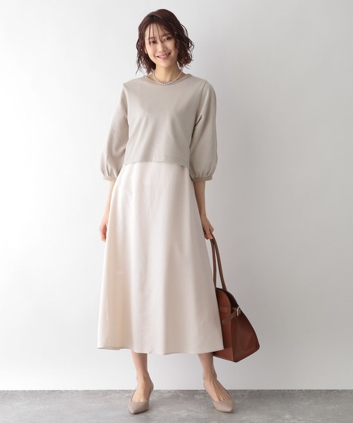 GLOBAL WORK(グローバルワーク)の「レトロジャガードプルオーバー*ワンピース/266709(ワンピース・レディース・ブラック/ベージュ/グリーン・FREE)」の9枚目の写真