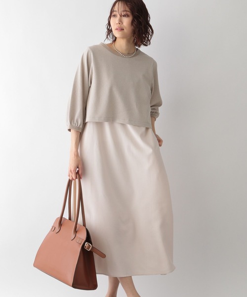 GLOBAL WORK(グローバルワーク)の「レトロジャガードプルオーバー*ワンピース/266709(ワンピース・レディース・ブラック/ベージュ/グリーン・FREE)」の10枚目の写真