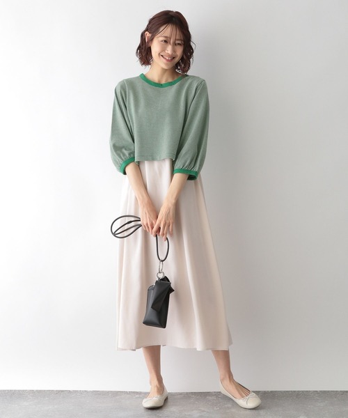 GLOBAL WORK(グローバルワーク)の「レトロジャガードプルオーバー*ワンピース/266709(ワンピース・レディース・ブラック/ベージュ/グリーン・FREE)」の12枚目の写真