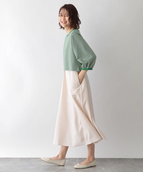 GLOBAL WORK(グローバルワーク)の「レトロジャガードプルオーバー*ワンピース/266709(ワンピース・レディース・ブラック/ベージュ/グリーン・FREE)」の13枚目の写真