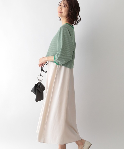 GLOBAL WORK(グローバルワーク)の「レトロジャガードプルオーバー*ワンピース/266709(ワンピース・レディース・ブラック/ベージュ/グリーン・FREE)」の14枚目の写真